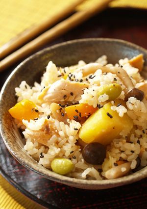 秋野菜の彩り五目炊き込みご飯-レシピのメイン写真