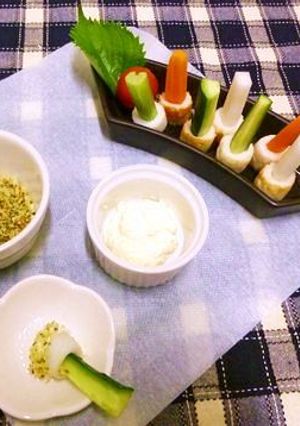 ちくわ＆野菜スティック　チーズソース添え-レシピのメイン写真