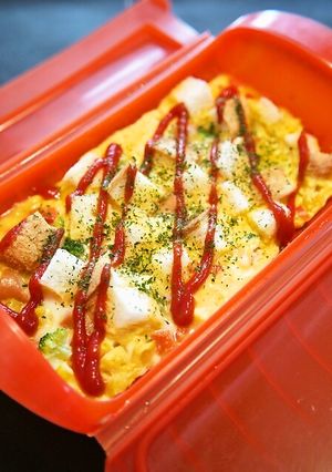 ふわふわ☆パン入りチーズオムレツ-レシピのメイン写真