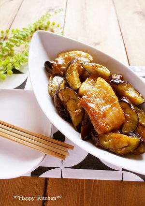 豚バラ厚切り肉と茄子のこってり甘辛炒め-レシピのメイン写真