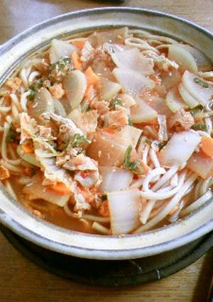 ピリ辛！みんなでうどん-レシピのメイン写真