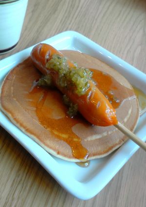 グリドル風？甘ふわっ☆ホットケーキドッグ-レシピのメイン写真