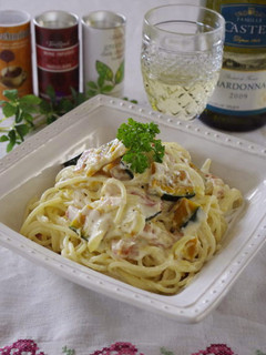 かぼちゃとベーコンのクリームパスタ-レシピのメイン写真