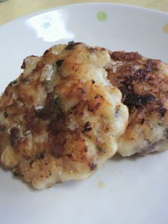 あじのなめろうバーグ(Q )) ><ヨ-レシピのメイン写真