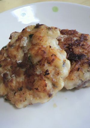 あじのなめろうバーグ(Q )) ><ヨ-レシピのメイン写真