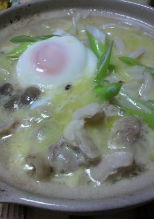 白味噌チーズの鍋焼きうどん風＆濃厚風？-レシピのメイン写真
