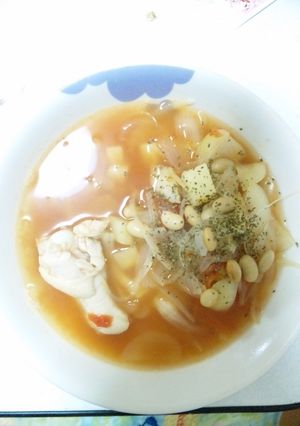 たんぱく質たっぷりトマトスープ-レシピのメイン写真