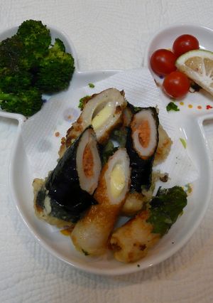 美味♪ちくわのチーズ＆鮭フレーク詰め揚げ-レシピのメイン写真
