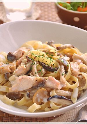 鮭ときのこのクリームパスタ-レシピのメイン写真