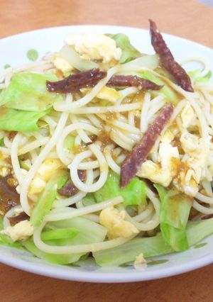 サラミとスクランブルエッグのパスタ-レシピのメイン写真