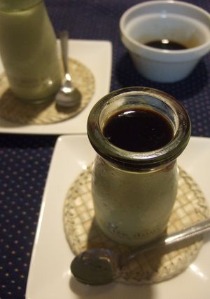 卵白だけで★抹茶プリン♪黒蜜をかけて♡-レシピのメイン写真