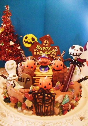 お化け屋敷の２段デコレーションケーキ☆-レシピのメイン写真