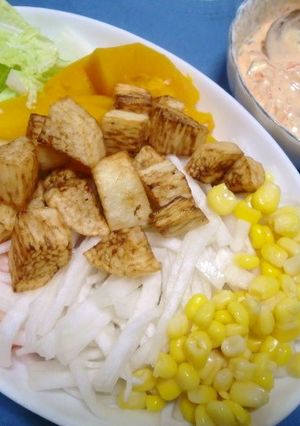 山芋サラダとキムチドレッシング♪-レシピのメイン写真