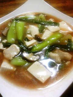 青梗菜と豆腐の中華風煮込み♪-レシピのメイン写真