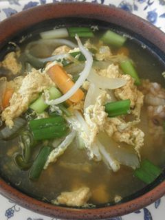 玄米でピリ辛野菜のスープご飯(クッパ)-レシピのメイン写真