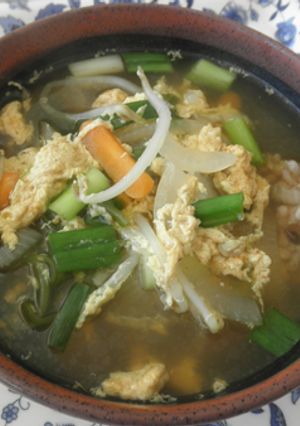 玄米でピリ辛野菜のスープご飯（クッパ）-レシピのメイン写真