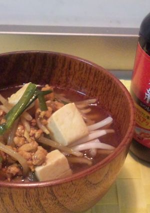 麻婆風・もやしとニラの食べるスープ♪-レシピのメイン写真