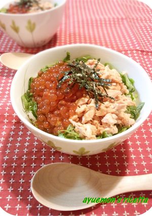 秋の味覚❤鮭といくらの親子丼-レシピのメイン写真