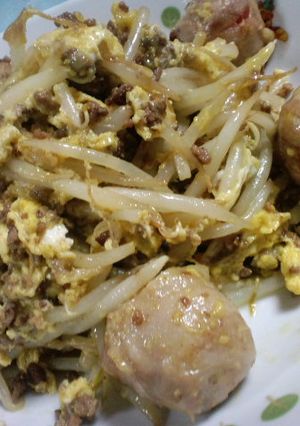 もやしと挽肉のカレーマヨ炒め☆玉子とじ☆-レシピのメイン写真