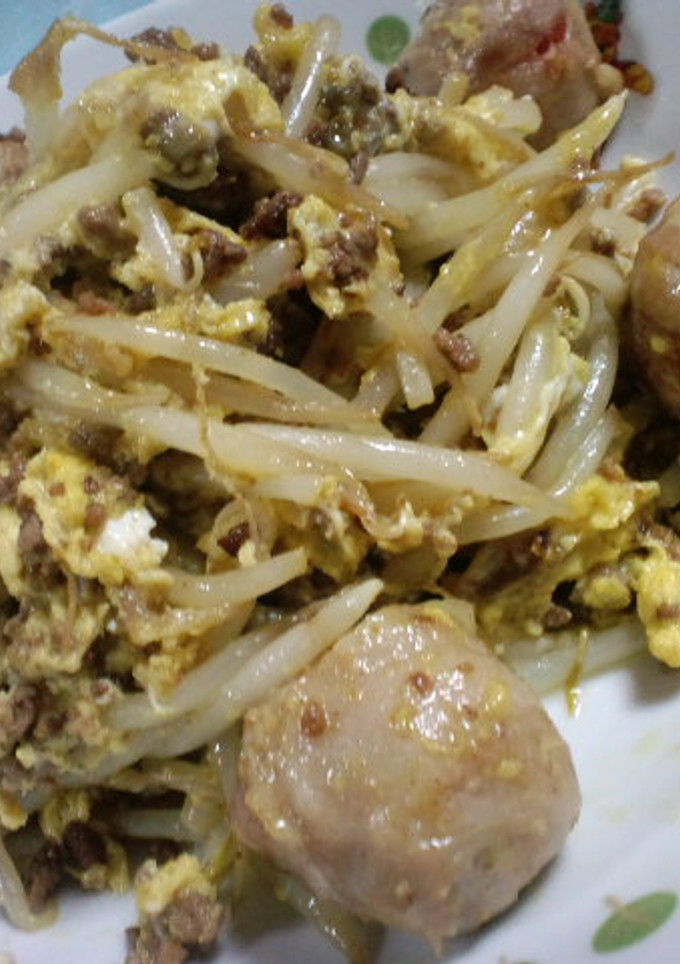 もやしと挽肉のカレーマヨ炒め☆玉子とじ☆-レシピのメイン写真
