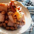 焼き豚と大豆の甘辛煮。