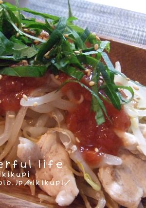 安レシピ★鶏胸肉ともやしの梅肉ソースあえ-レシピのメイン写真