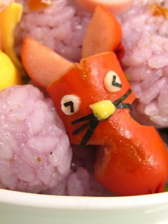 キャラ弁 ねずみ?うさぎウインナー 弁当-レシピのメイン写真