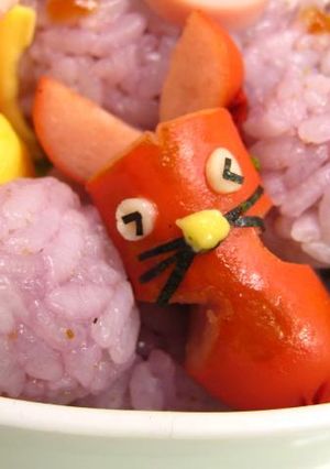 キャラ弁　ねずみ?うさぎウインナー　弁当-レシピのメイン写真