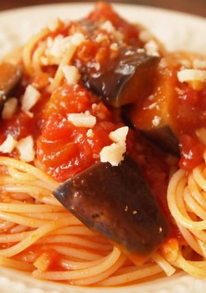 茄子とトマトの冷製パスタ-レシピのメイン写真