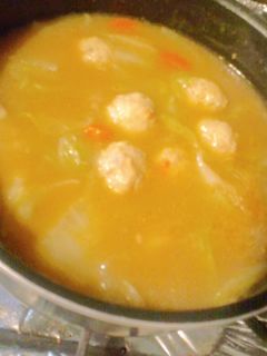 残りカレーのつくねスープ-レシピのメイン写真