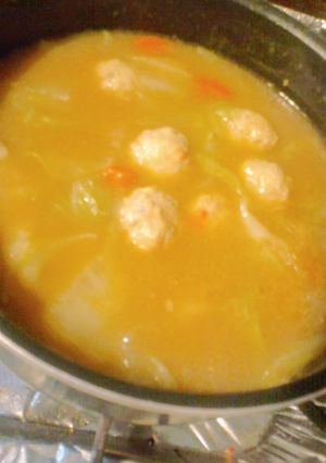 残りカレーのつくねスープ-レシピのメイン写真