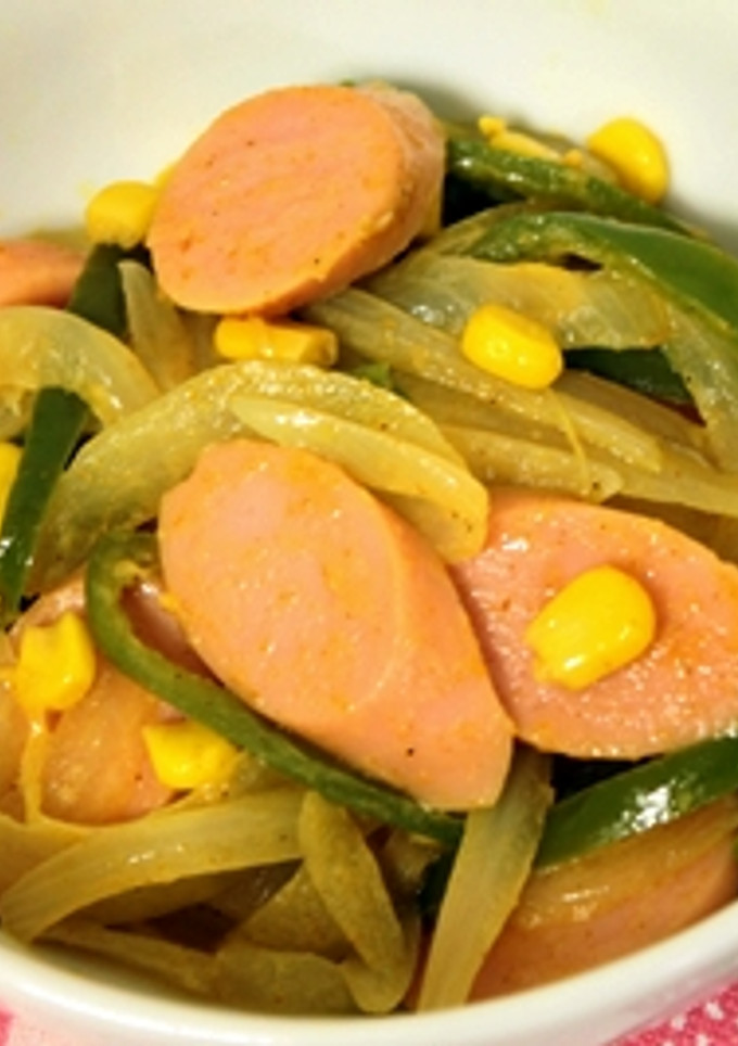 魚肉ソーセージのカレーマヨ野菜炒め♪-レシピのメイン写真