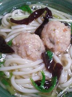 鶏つくね入りミニあんかけうどん ♪♪-レシピのメイン写真