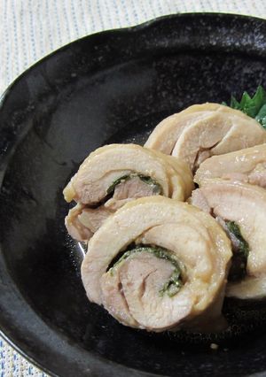 鶏肉の大葉味噌巻き♪～レンジで～-レシピのメイン写真