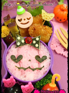 キャラ弁☆ピンクハロウィンのお弁当-レシピのメイン写真
