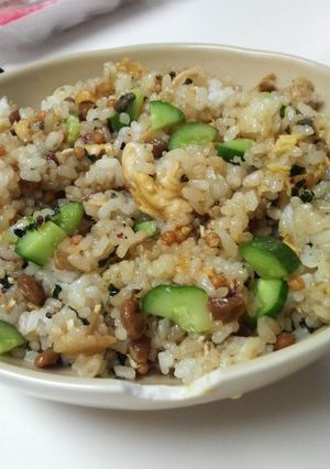 お茶漬けと漬物のバター風味納豆チャーハン-レシピのメイン写真