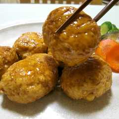 รูปของ えのきでかさ増し♪鶏つくねの照り焼き