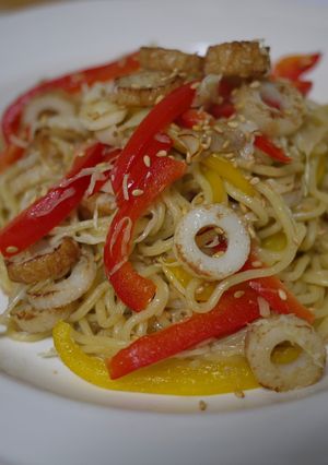 ちくわとパプリカの塩焼そば♪-レシピのメイン写真