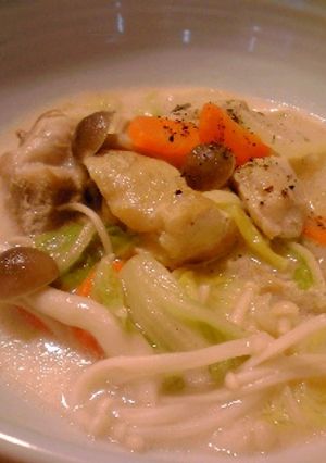 鶏肉と白菜の和風クリーム煮~残り野菜で~-レシピのメイン写真