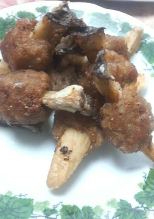ｴﾘﾝｷﾞの肉ﾎﾞｰﾙ付け揚げ-レシピのメイン写真