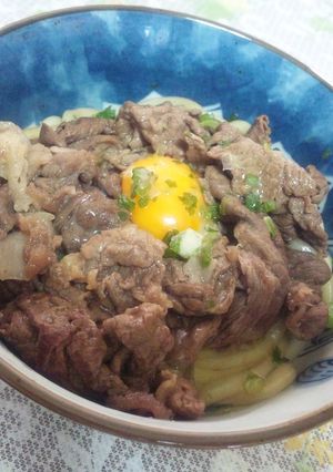 甘辛すき焼き風肉うどん☆-レシピのメイン写真