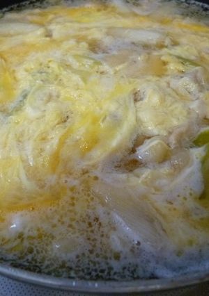 ふわふわ鶏肉とお豆腐の柳川風卵とじ-レシピのメイン写真