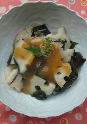 レンコンとわかめの青じそ❀酢味噌和え-レシピのメイン写真