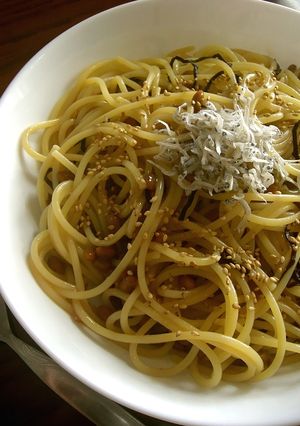 簡単☆納豆と塩昆布の冷製パスタ-レシピのメイン写真