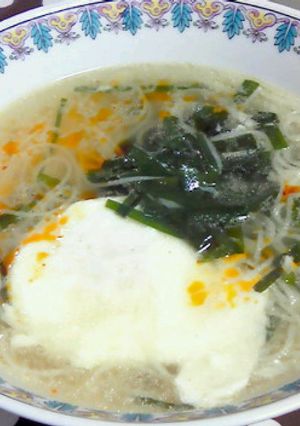 夜食に！簡単！あったかニラそうめん-レシピのメイン写真