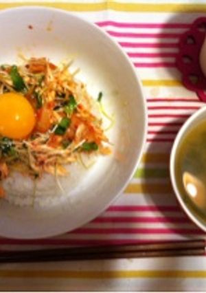 ササミとキムチでビビンバ丼風-レシピのメイン写真