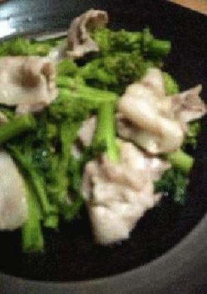 豚肉＋菜の花の炒め物-レシピのメイン写真