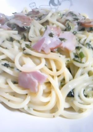 　青菜のパスタクリームバージョン♪-レシピのメイン写真