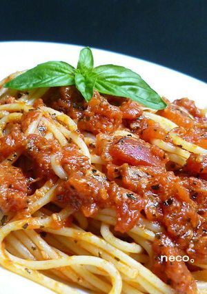 簡単☆トマトソースのスパゲティ-レシピのメイン写真