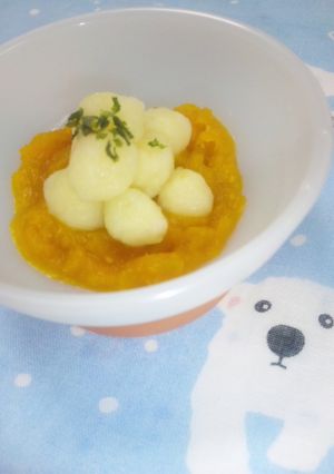 ●離乳食 後期●かぼちゃソースニョッキ♡-レシピのメイン写真